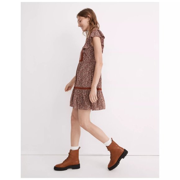 [NWT] Madewell Flutter-Sleeve Mini Dress in Cottage Garden - Picture 3 of 5